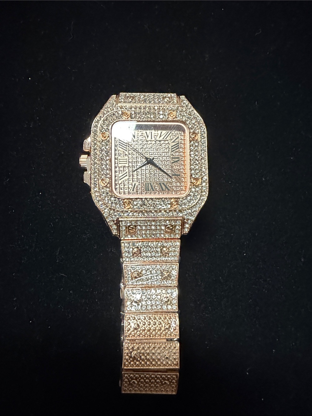 Luxury Rose Gold Crystal Pavé Women's Watch Bracelet